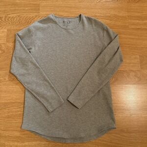 BYLT Premium Basics Shirt Mens XL Gray Thermal Drop Cut Long Sleeve Pullover